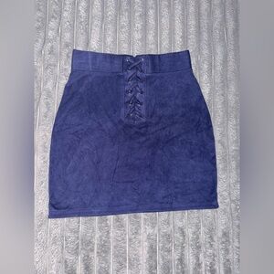 Forever 21 Deep Blue Lace-Up Pencil Skirt